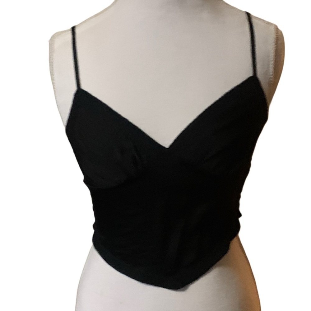 Wild Fable black Satin Cropped Tank